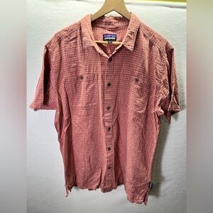 Patagonia Back Step Casual Button Down Shirt Mens L Hemp Organic Cotton 2170